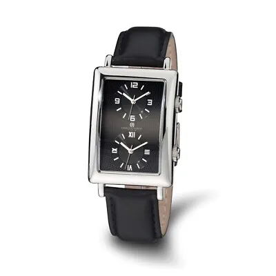 Mens Charles Hubert Dual Time Black 33x53mm Dial Watch • $186.95