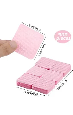 300 Pcs Lint Free Wipes For Nails Lint Free Wipes Polish Pads UV Gel Absorbent • £2