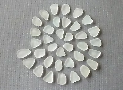 36 Pcs CLEAR Beach Sea Glass In CHOICE Jewelry Quality SMALLS • $12.95