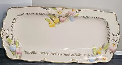 T.F.&S Ltd Floral Pattern Sandwich Plate Art Deco • £9.99