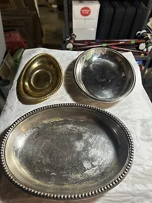 Metal Coin Or Serving Trays Lot Of 3 • $0.99