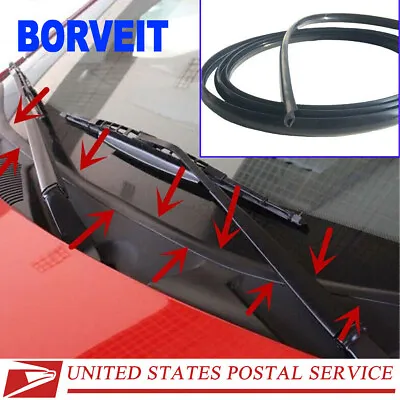 1.7M Black Rubber Trim Moulding Sealed Strips For Car Front Windshield Panel • $16.99