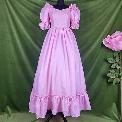 Vintage 1980s Pink Berkertex Cinderella Evening Ballgown Bridesmaid Dress Size 6 • £59.99