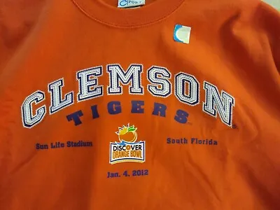 Clemson Tigers Football Sweatshirt - Orange Bowl Miami 2012 New  FREE SHIP • $29