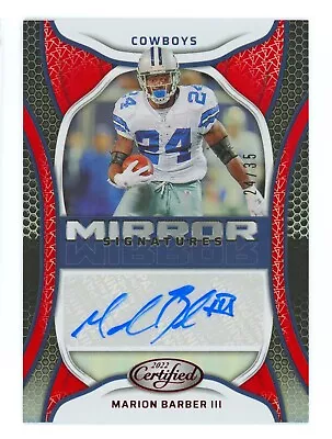 2022 Panini Certified Mirror Signatures Red Marion Barber III Auto /35 SP  F61 • $30