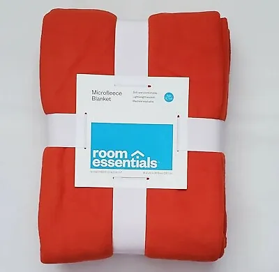 Room Essentials Solid Microfleece Bed Blanket Twin XL 66 ×90  Zap Red New!  S26 • $22.50