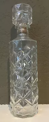 Vintage Barware-Glass Liquor Bottle/Decanter With Glass/Cork Stopper • $8.50