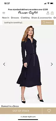 Damsel In A Dress Lanie Military Flare Midi Shirt Dress UK16 £169 CURRENT • £116