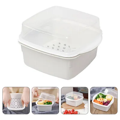 Microwave Vegetable Steamer Box Double Layer Kitchen Steaming Case With Lid • $11.20