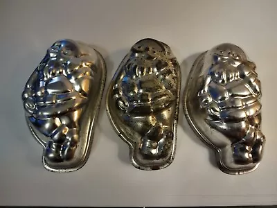 3 Vintage Santa Christmas Tin Metal Chocolate Candy Mold • $15