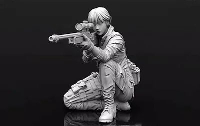 1/35 Resin Female Sniper Girl Gunner Unpainted Unassembled TK078 • $12.34