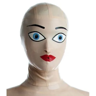 Latex Gummi Hood Drama Maid Rubber Mask Handmade Fetish Catsuit Clubwear Cosplay • £51.47