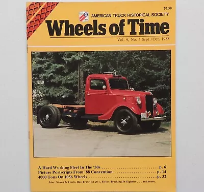 Wheels Of Time September October 1988 Antique Trucks Fire Engines Semi Trucks • $13.95