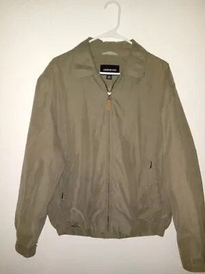 London Fog Windbreaker Jacket Mens MEDIU Green Olive Lined Full Zip Vintage • $24.99