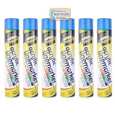 LINE MARKER Acrylic Paint PACK 6 Survey Spray Field Grass Pitch Aerosol 750ml • £34.34