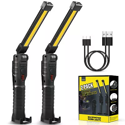 Rechargeable LED COB Work Light Mechanic Flashlight Lamp Magnetic Base Bright • $19.99