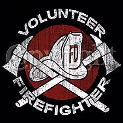 Volunteer Fire Fighter Long Sleeve T Shirt Chest Logo • $16.65