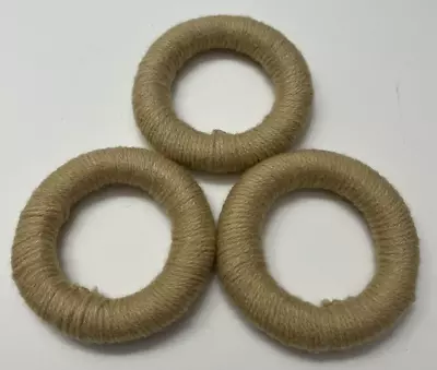 3 Mata Ortiz Pottery Olla Rings Hand Made Mexico Clay Beige Yarn Display 3 Inch • $18