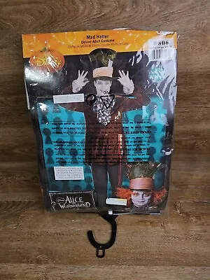 Alice In Wonderland MAD HATTER COSTUME XL 42-46 HAT JACKET VEST BOW 2012 • $35