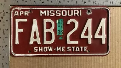 1980 Missouri License Plate FAB 244 YOM DMV FABULOUS VOLVO SAFETY CUBE 10282 • $36.36