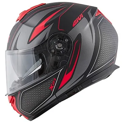 Motorcycle Helmet Modular GIVI X21 HX21 Shiver Matte Black Titanium Red SIZE S • $320.14