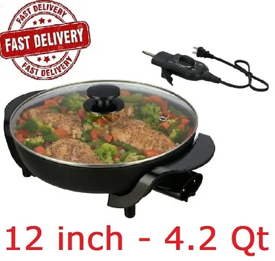 Mainstays 12  Round Nonstick Electric Skillet With Glass Cover - NEW • $28.49