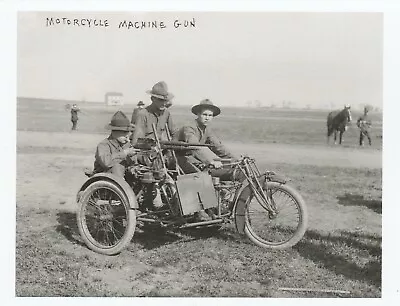 *Military Postcard- The 3 Military Men On A Motorcycle... {S1} • $4.37