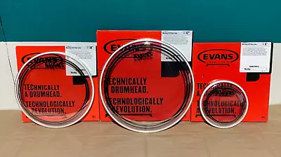 Lot Of (3) New Evans Drumheads Marching Ec2s Clear Tenor 6  10  12  • $75