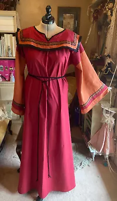Renaissance Medieval Britania Celtic Viking Tunic Dress Cotton Costume L/XL Tall • $123.99