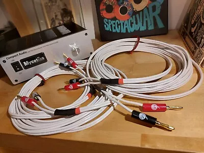 Pair Of Premium HI-Fi Speaker Cables 3 Metre 2.5mm Cores  4mm Banana Plugs • £35