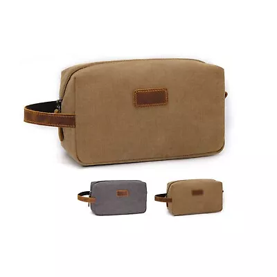 Men's Dop Kit Bag Toiletry Bag For Men Travel Bag Light Brown Or Gray • $13.99