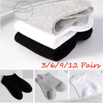 Lot 12 Pairs Mens Womens Ankle Socks Sport Cotton Crew Socks Low Cut Invisible • $11.33