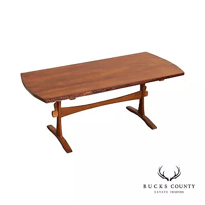 Rustic Live Edge Pine Trestle Dining Table • $1295
