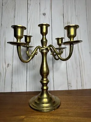 Vintage Brass Candelabra Candle Holder Centerpiece Ornate Detailing 5 Prong • $39.95