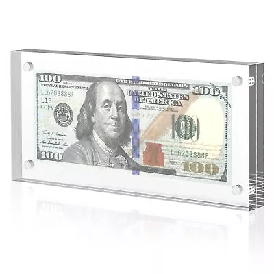 Dollar Bill Frame Acrylic Currency Display Thickened Dollar Bill Holder Self... • $25.49