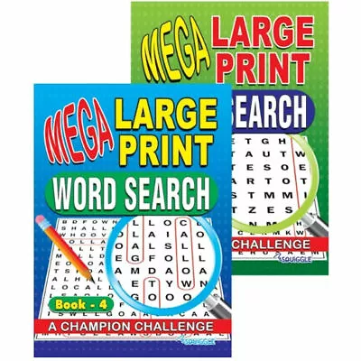 Mega Large Print Word Search Book - Wordsearch Puzzle Books A4 Quiz Puzzle Adult • £2.99