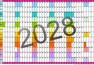 2028 YEAR WALL PLANNER Office Organiser Event Planner  A3 A2 A1 A0  Jan - Dec • £5.65