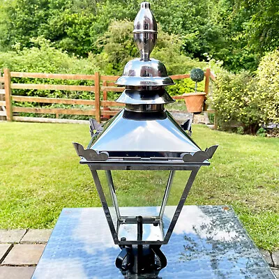 £94.99 • Buy Stainless Steel Victorian Garden Street Post Lamp 60cm Lantern Top Metal Light 