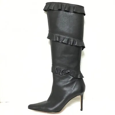 Auth MANOLO BLAHNIK - Black Leather Women's Boots • $127