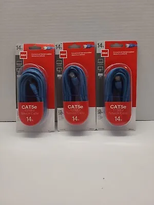 NEW LOT OF 3 RCA CAT5E NETWORK CABLE 14ft • $14