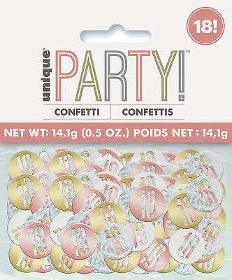 £2.25 • Buy 18th Birthday Table Confetti Age 18 Rose Gold Party Decoration Metallic Colours