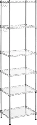 SONGMICS 6-Tier Shelving Unit Mesh Storage Shelves With Adjustable Shelves Ga • £32.99