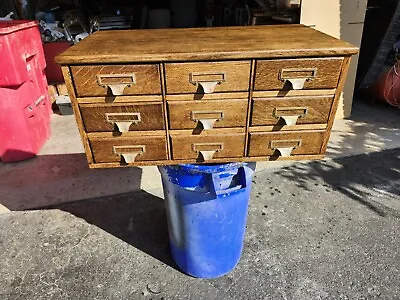 Antique Tiger Oak 9 Drawer File Cabinet • $699