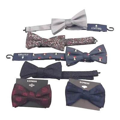 Mens Bow Tie LOT 6 Pretied Bowties Silk Wool Polyester Christmas Party Gift Tux • $21.77