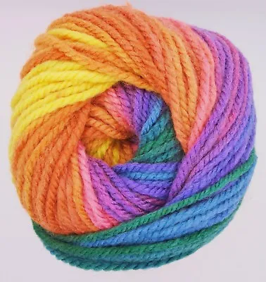 Sirdar Hayfield Spirit CHUNKY Self-Striping Rainbow Knitting Wool Yarn 100g • £4.79