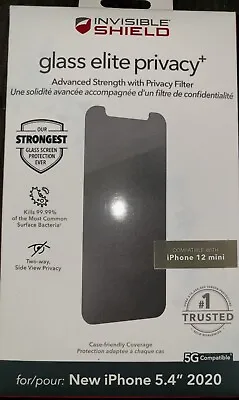 Zagg InvisibleShield Glass Elite Privacy For IPhone 12 Mini 5.4  2020 5G • $13