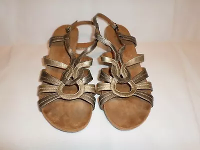 Nice Women's Life Stride Gold/bronze Roman Style Sandals Sz 11 M • $20.74