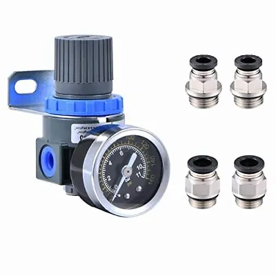 1/4 Inch NPT Thread Air Pressure Regulator With Gauge Mini Air Control Valve ... • $22.42