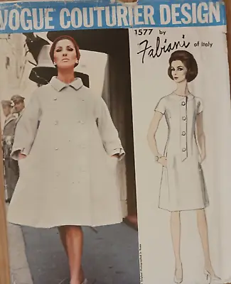 Original 65 Vogue Pattern By Fabiani #1577 One Piece Dress & Coat Sz 12 • $59.99