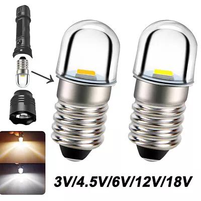 E10 LED Screw 3V/4.5V/6V/12V/18V Flashlight LED Miniature Bulb Replace TorchLamp • £5.66